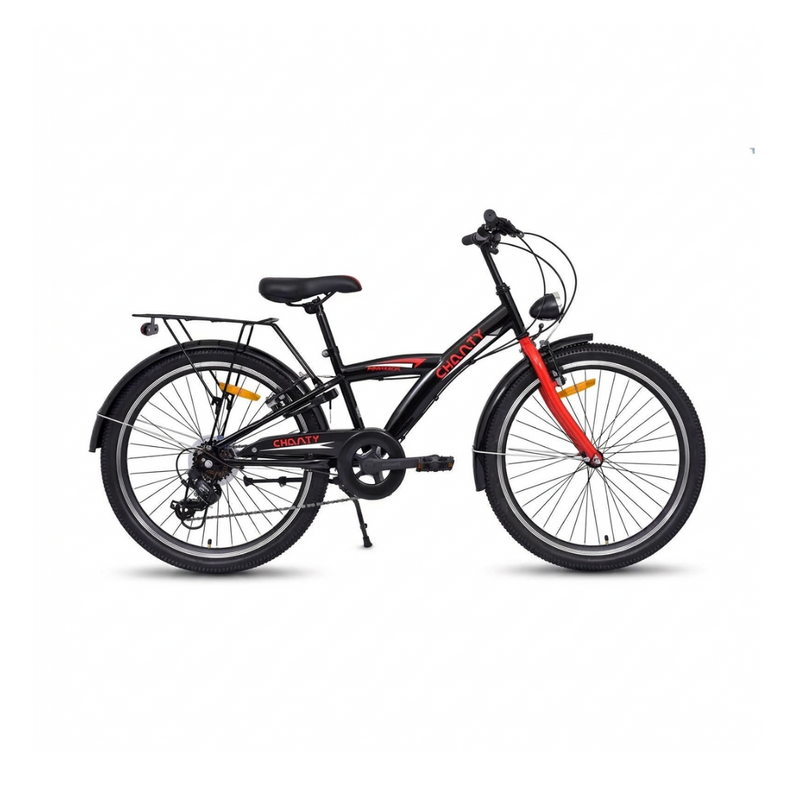 Chanty 24" Børnecykel – Dreng – Sort/Rød – 7 Gear & V-Bremser