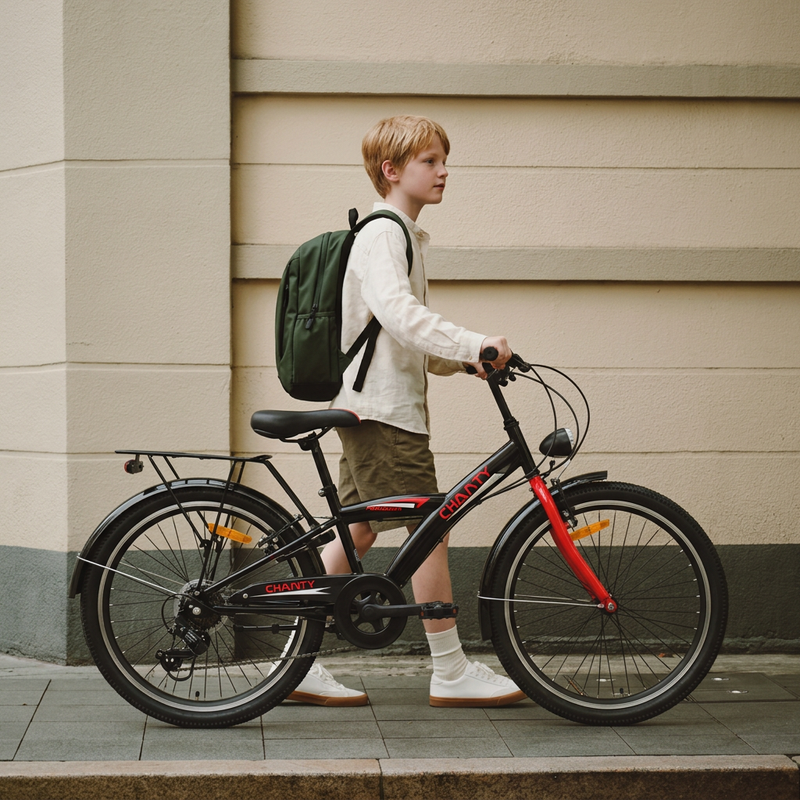 Chanty 24" Børnecykel – Dreng – Sort/Rød – 7 Gear